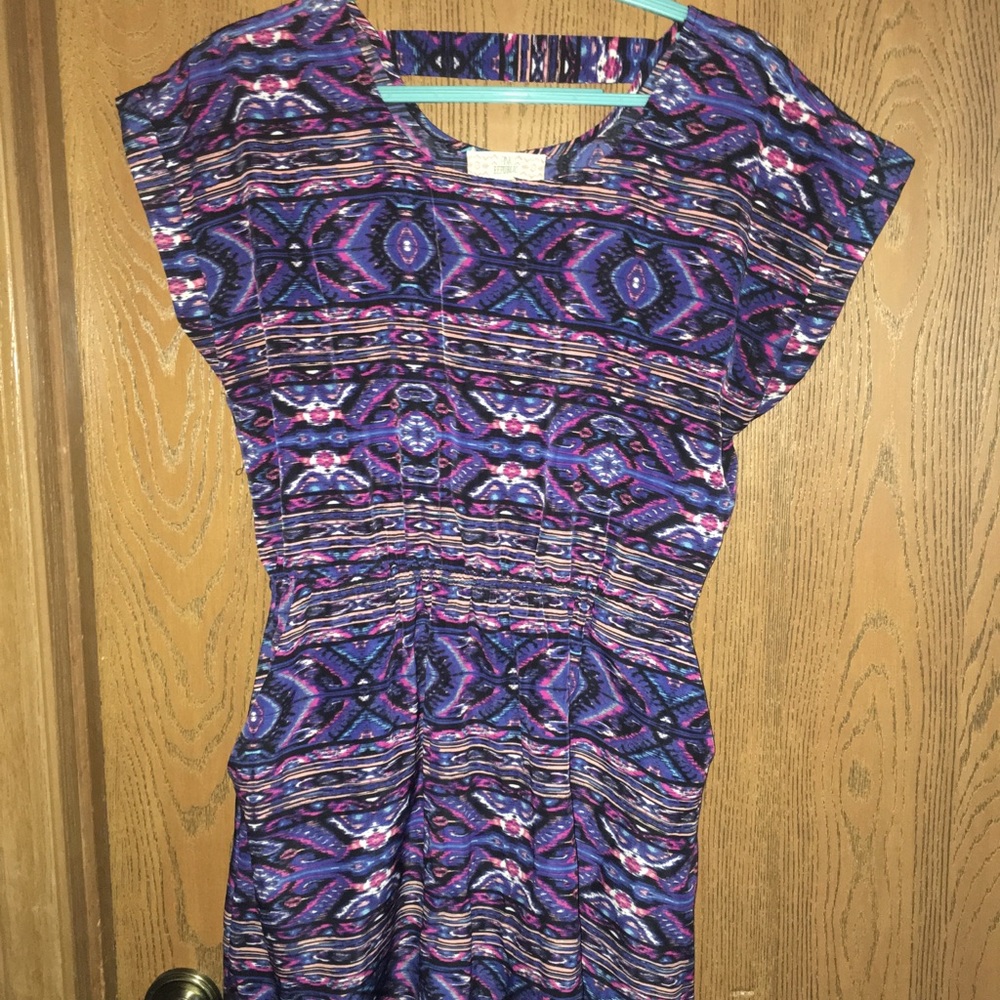 Juniors Size L cinched waist with POCKETS dress